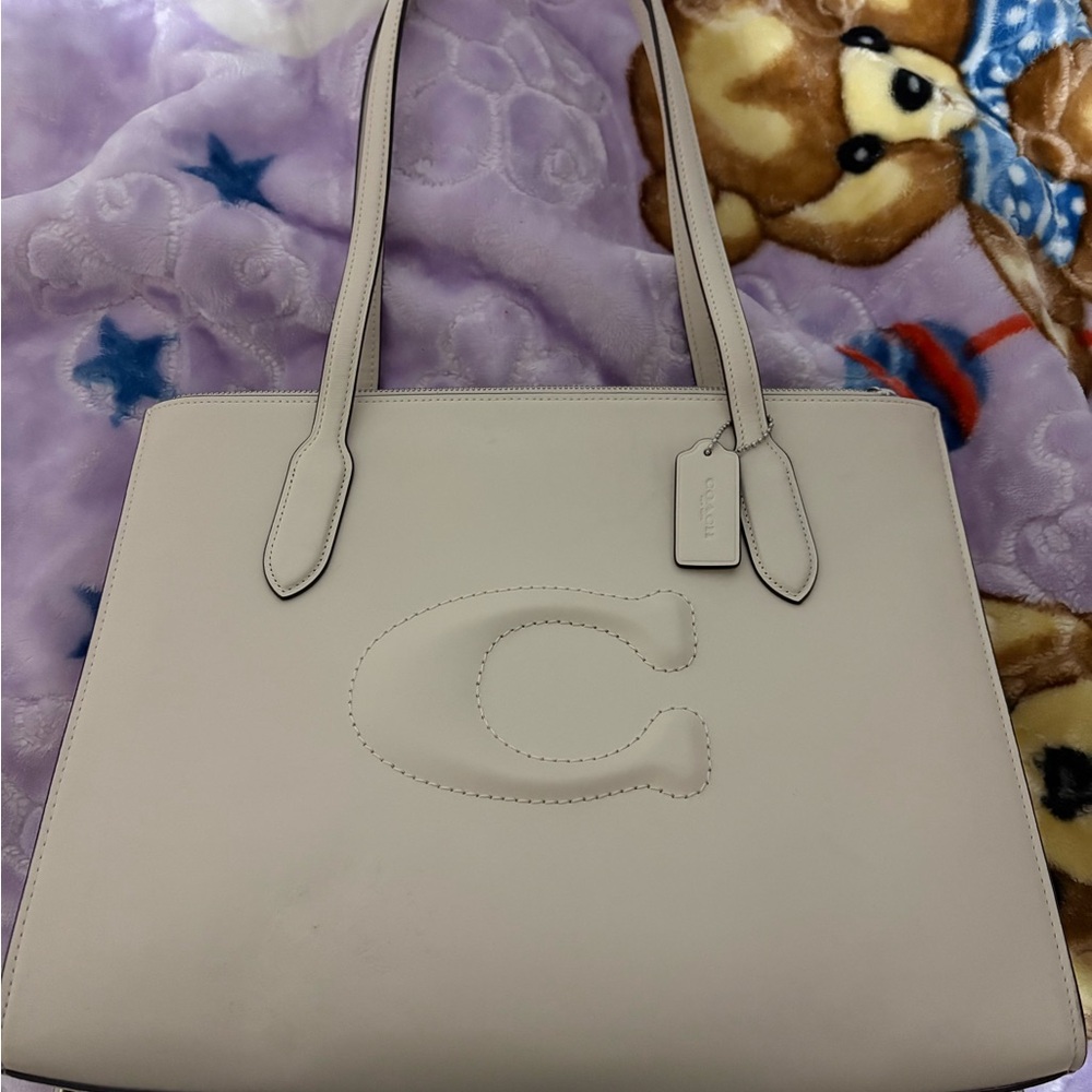 Coach Cream Leather Signature 'C' Tote